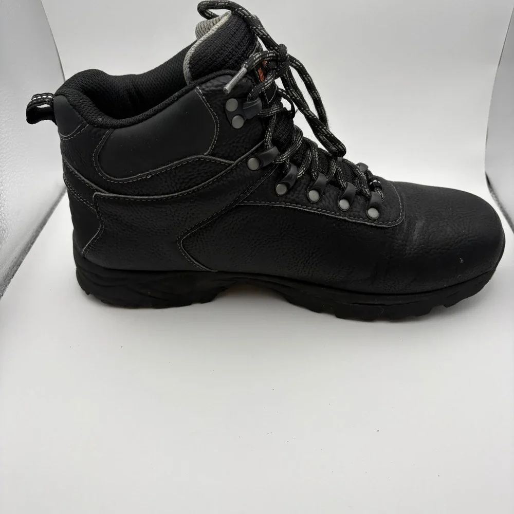 Weatherproof Vintage Mens 10 Hiking Boots Black Jason Waterproof Faux Leather
